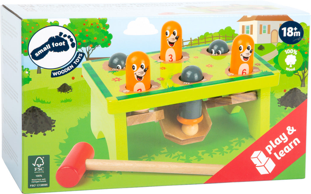 Holz - Klopfspiel für Kinder: "Hau den Maulwurf"
