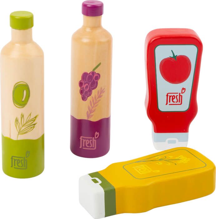 4 teiliges Kinderküchen Spielset: Saucen und Öl-Set „fresh“