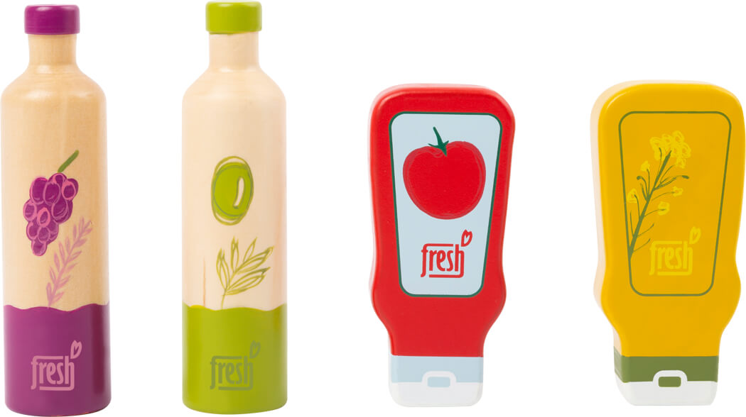 4 teiliges Kinderküchen Spielset: Saucen und Öl-Set „fresh“