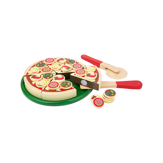 Pizza zum Belegen und Schneiden - Auslauf