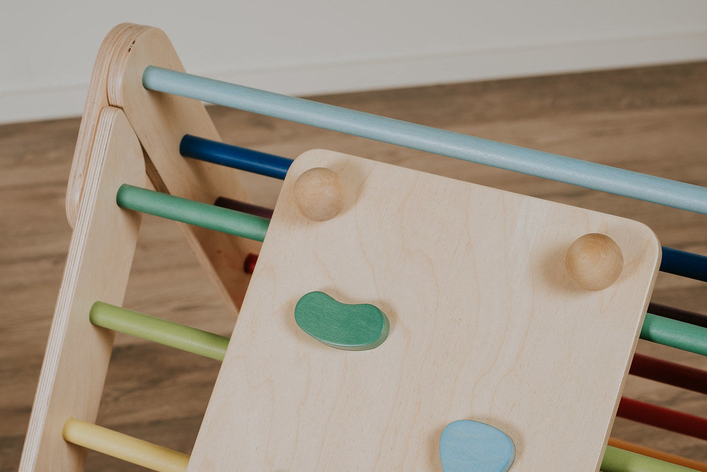 Schwedisch Sprossenwand und Kletterdreieck Set 2in1
